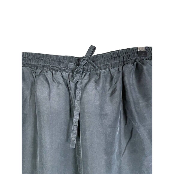 Women's Pants 100%  Silk Black Straight  Leg Lounge Pull On Lined‎ High Waist - Picture 4 of 10